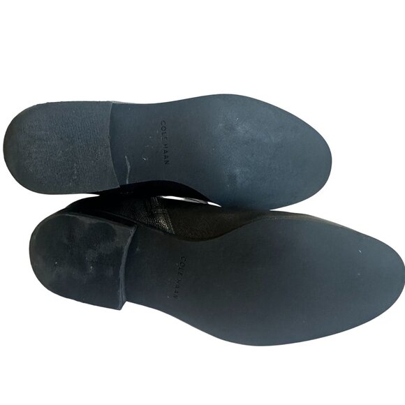 Cole Haan Dutchess Tall Leather Over-The-Knee Black Biker Riding Boots Size 7 - Picture 10 of 14